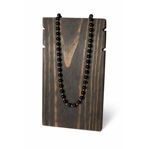 Vintage Black Bead & Gold Accent Separater, Ornate Gold Clasp 24" Necklace